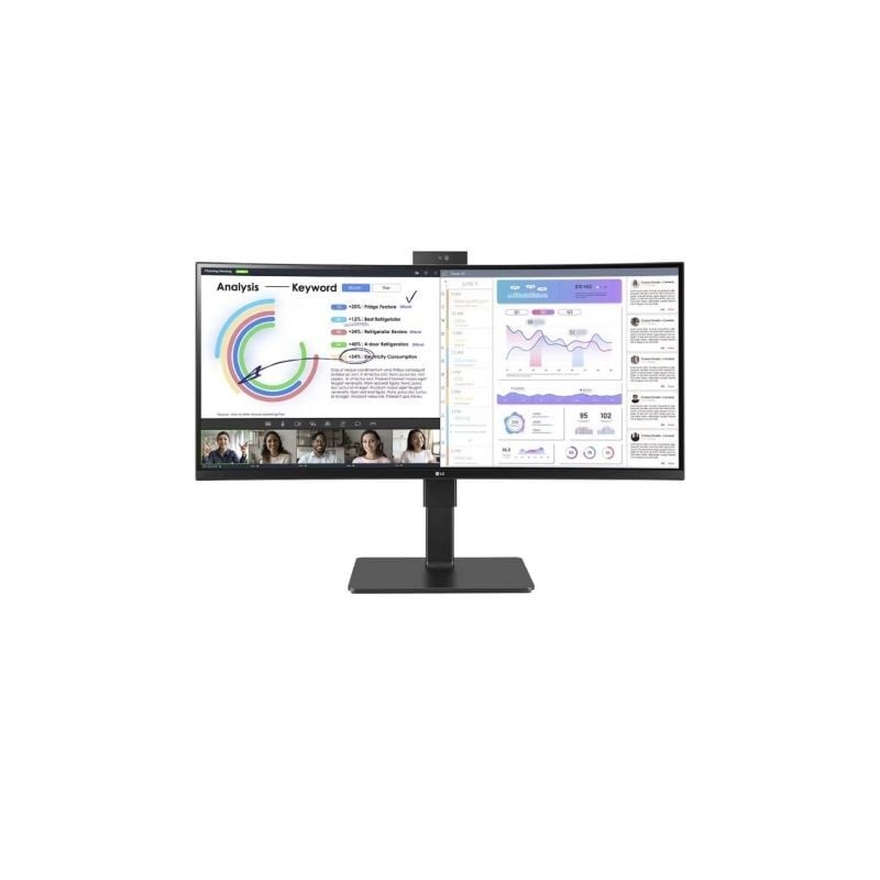 Monitor Profesional Ultrapanorámico Curvo LG 34BQ77QC-B 34'- WQHD- Webcam- Multimedia- Regulable en altura- Negro