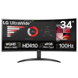 Monitor Profesional Ultrapanorámico Curvo LG 34WR50QK-B 34'- WQHD- Negro