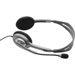 Auriculares Logitech H110- con Micrófono- Jack 3.5- Plateados