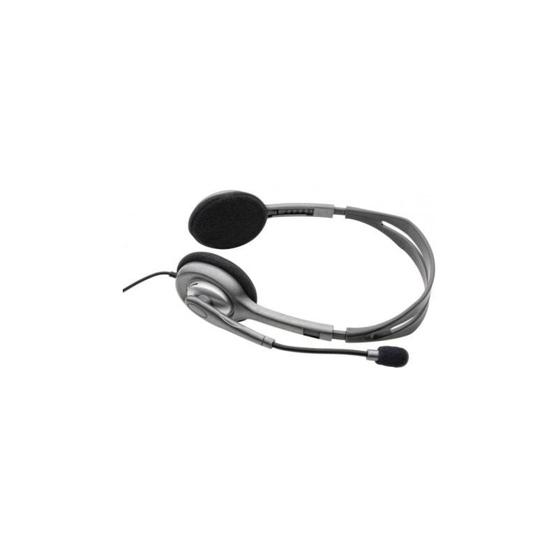 Auriculares Logitech H110- con Micrófono- Jack 3.5- Plateados