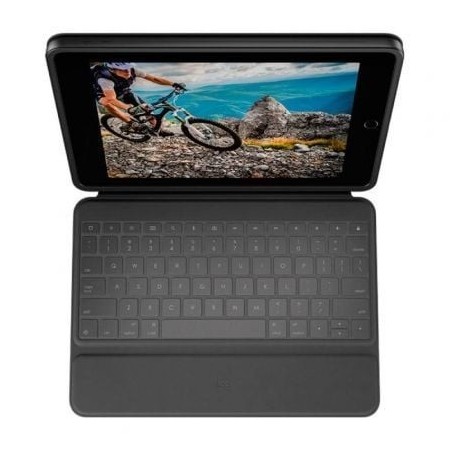 Funda con Teclado Logitech Rugged Folio para Tablets Apple Ipad 7ª y 8ª Generación 10.2'- Negro