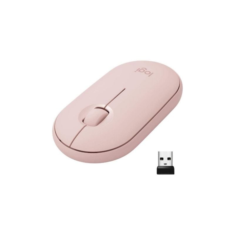 Ratón Inalámbrico por Bluetooth- 2.4GHz Logitech Pebble M350- Hasta 1000 DPI- Rosa