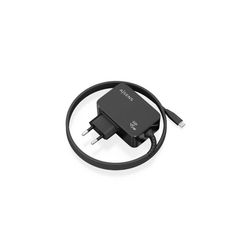 Cargador Gan de Pared Aisens ASCH-1PD45WL032-BK- 1xUSB Tipo-C + Cable 1.8m- 45W