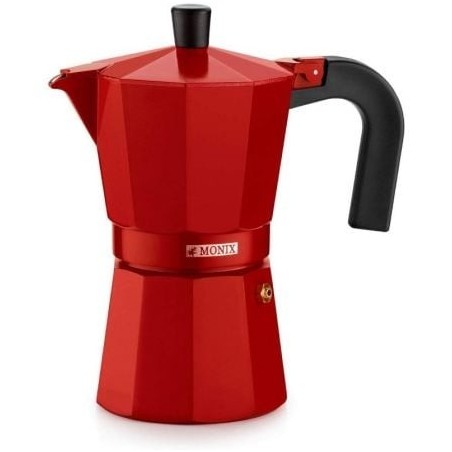 Cafetera Italiana Monix M281709 - 9 Tazas- Roja