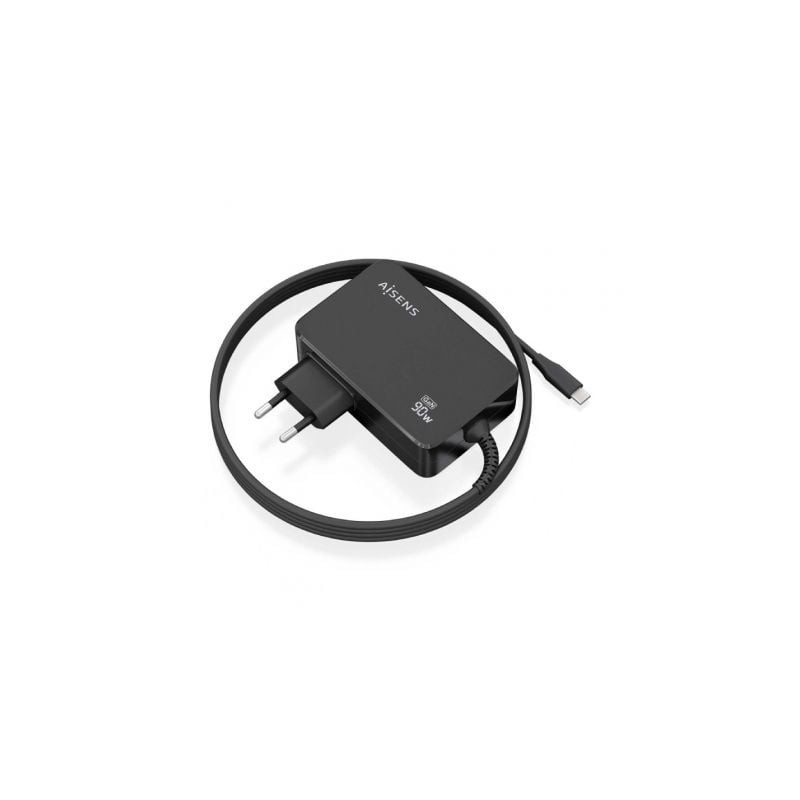 Cargador Gan de Pared Aisens ASCH-1PD90WL034-BK- 1xUSB Tipo-C + Cable 1.8m- 90W