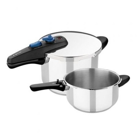 Olla a Presión Rápida Monix Veloce M570005- Ø22cm- 4+6L- Tapa Acero Inoxidable