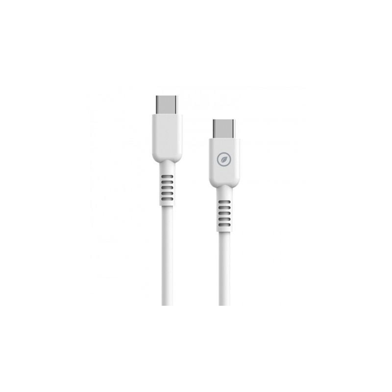 Cable USB 2.0 Tipo-C Muvit For Change MCUSC0008- USB Tipo-C Macho - USB Tipo-C- Hasta 60W- 1.2m- Blanco