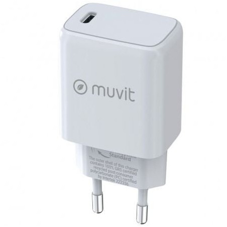 Cargador de Pared Muvit For Change MCACC0014- 1xUSB Tipo-C- 30W