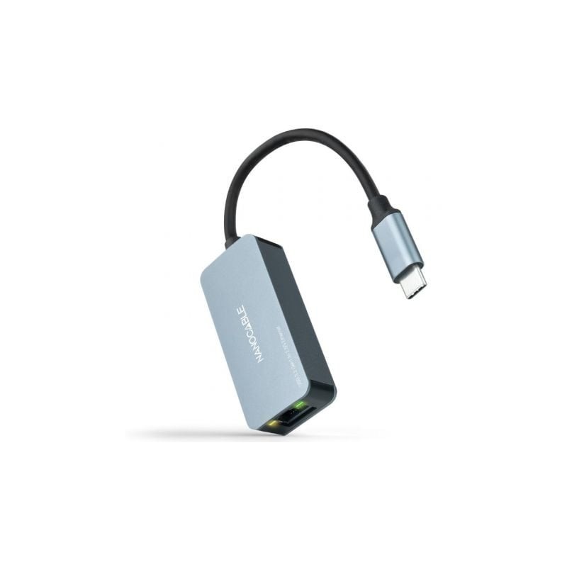 Adaptador RJ45 Nanocable 10.03.0410- USB Tipo-C Macho - RJ45 Hembra