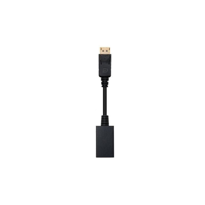 Conversor Nanocable 10.16.0502- DisplayPort Macho - HDMI Hembra- 15cm- Negro