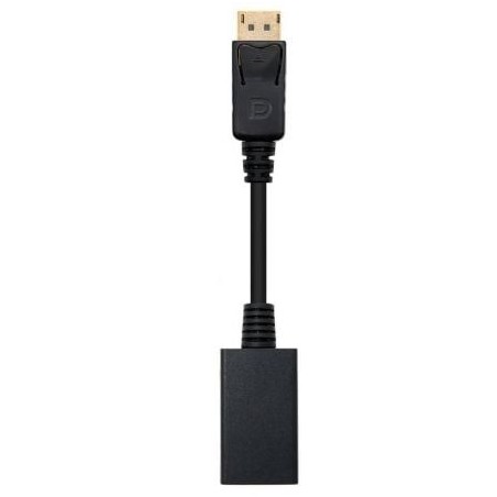 Conversor Nanocable 10.16.0502- DisplayPort Macho - HDMI Hembra- 15cm- Negro