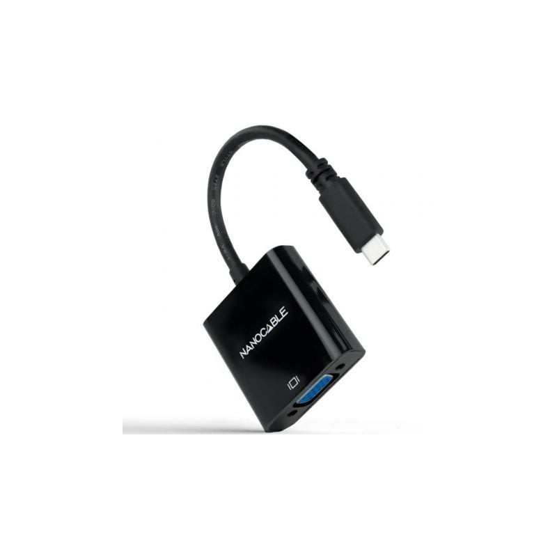 Cable Conversor Nanocable 10.16.4101-BK- USB Tipo-C Macho - VGA Hembra