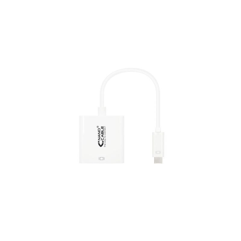 Conversor Nanocable 10.16.4102- USB Tipo-C Macho - HDMI Hembra- 15cm- Blanco