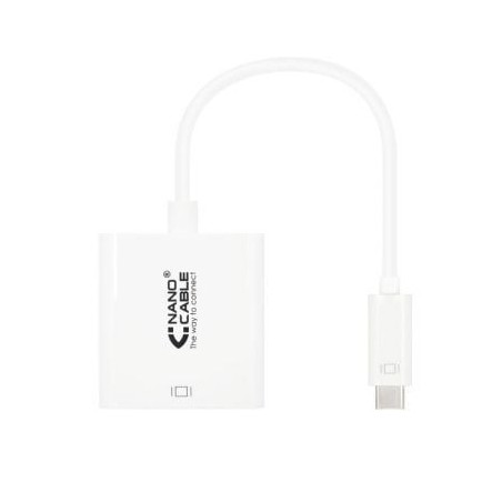 Conversor Nanocable 10.16.4102- USB Tipo-C Macho - HDMI Hembra- 15cm- Blanco